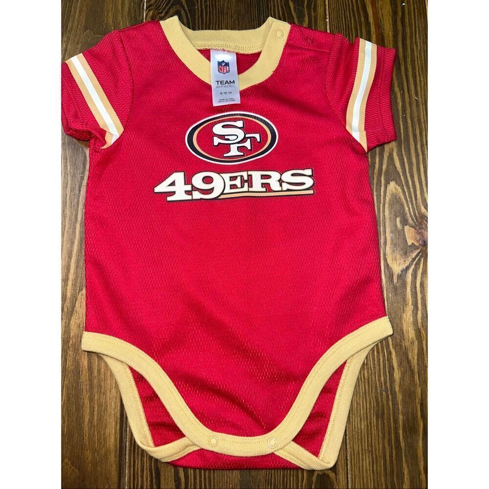 San Francisco 49ers Baby Boys Girls Dazzle Bodysuit romper- NFL 6 - 12 months